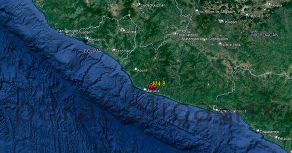 Se registra sismo magnitud 5 en Coalcomán, Michoacán