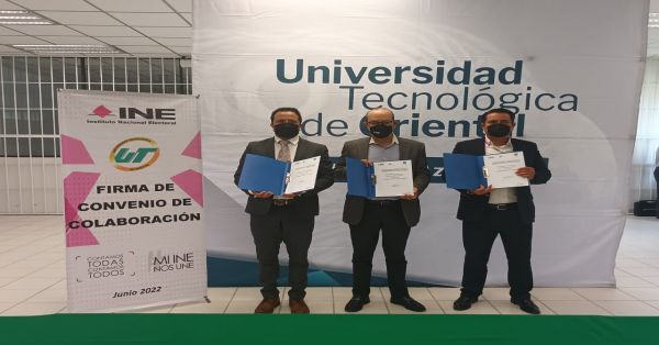 Firma INE Puebla un convenio de colaboración con la UT de Oriente y la UICH