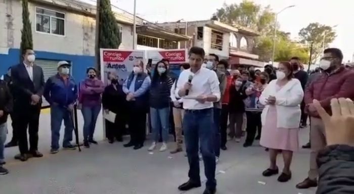 Reporta Eduardo Rivera más de 280 calles pavimentadas en lo que va de la administración