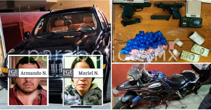 Cae pareja en Chignautla con armas y droga: FGE