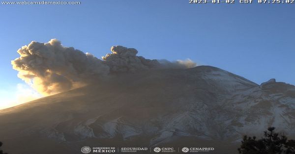 Amanece activo El Popocatépetl, semáforo continúa en amarillo