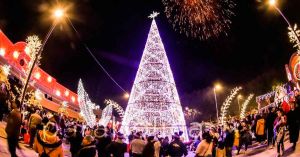 Iluminan autoridades el Zócalo de San Andrés Cholula