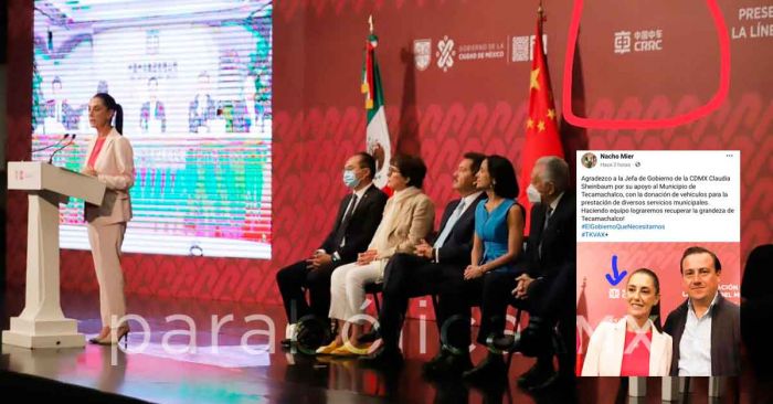 Fabrica alcalde de Tecamachalco cercan&iacute;a con Sheinbaum