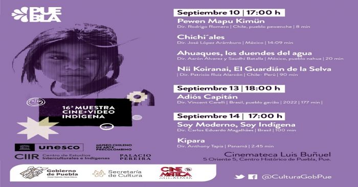 Participará Puebla con 13 proyecciones en la “16ª Muestra Cine+Video Indígena”