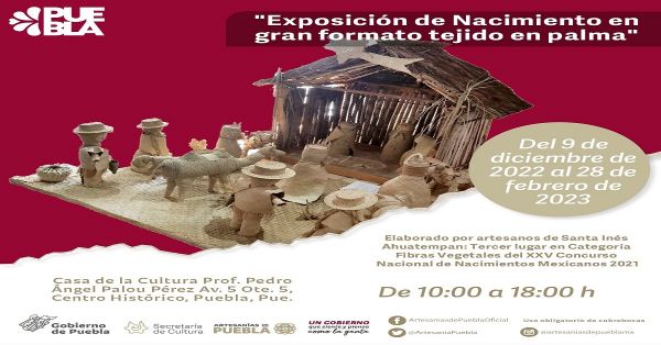 Expondrá Cultura nacimiento navideño en gran formato con figuras tejidas en palma