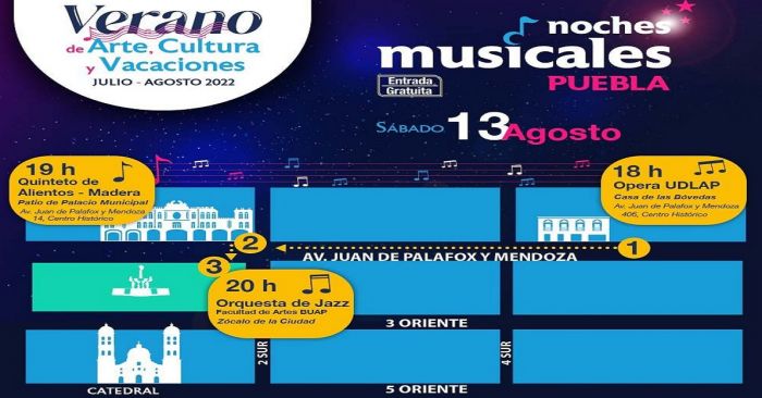 Invitan a las noches musicales de fin de semana en el Centro Hist&oacute;rico de Puebla