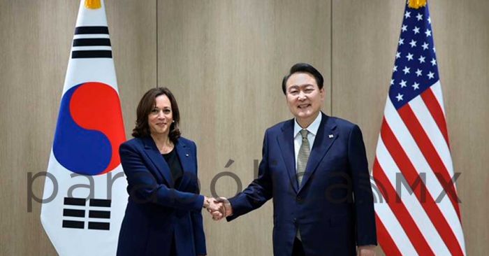 Se reúne Kamala Harris con el presidente de Corea del Sur