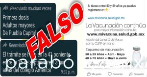 Falsa, supuesta campaña de vacunación para menores de 60 años