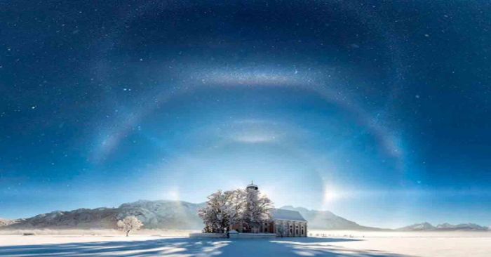 Comparte NASA foto de un &#039;halo de hielo&#039; alrededor del sol