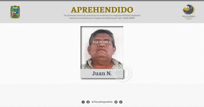 Detienen a Juan N. acusado por el delito de secuestro