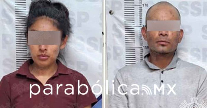 Atrapa Policía estatal a hombre y mujer por robo a casa habitación en Texmelucan