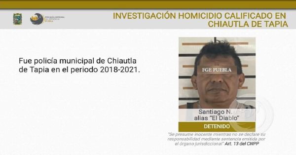 Detienen al "Diablo", ex policía municipal de Chiautla de Tapia