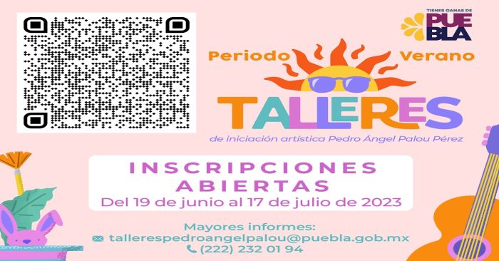 Inician inscripciones para talleres artísticos de verano en Puebla