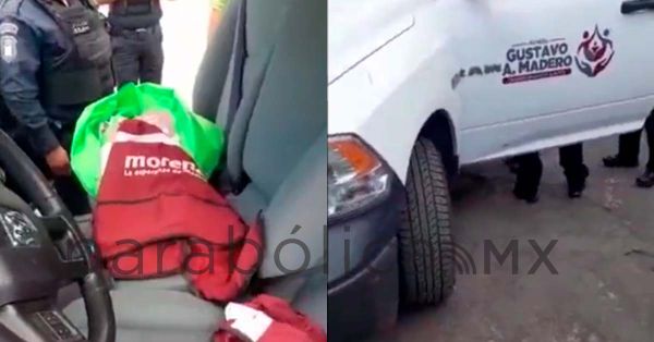 Detienen a 3 funcionarios de la GAM por repartir propaganda de Morena en Tlalnepantla