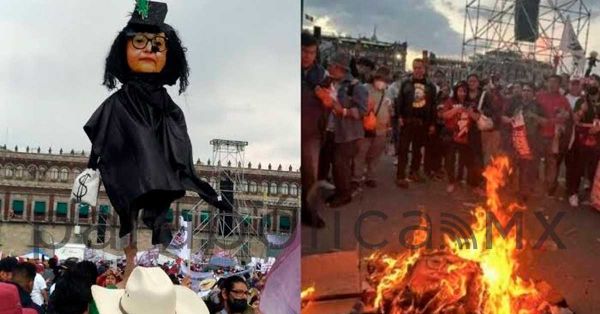 Condena SCJN quema de piñata de ministra Norma Piña en el Zócalo