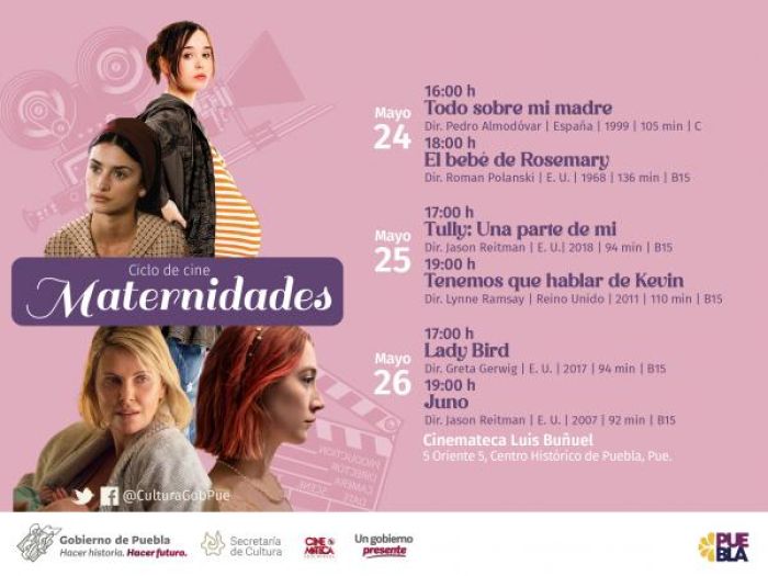 En Cinemateca “Luis Buñuel”, gobierno de Puebla exhibirá ciclo de cine “Maternidades”