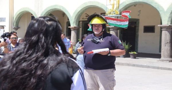 Participan en San Pedro Cholula en el Primer Simulacro Estatal del Sismo