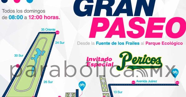 Realizará Ayuntamiento de Puebla rodada verde con el club pericos en el gran paseo de puebla