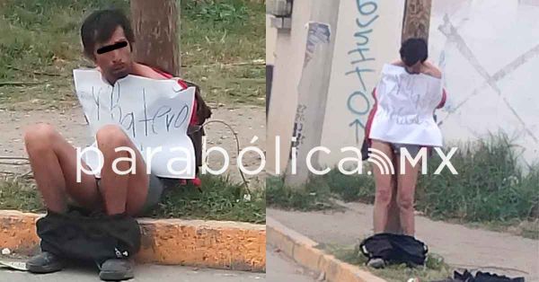 Detienen, amarran y desnudan a presunto ladr&oacute;n en Chachapa