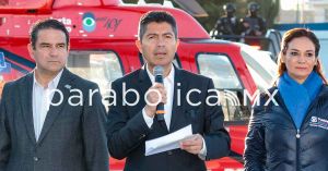 Se pone Puebla a la vanguardia en seguridad con nuevo helicóptero: Eduardo Rivera