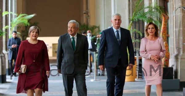 Recibe López Obrador al presidente de Cuba, Miguel Díaz-Canel en Campeche