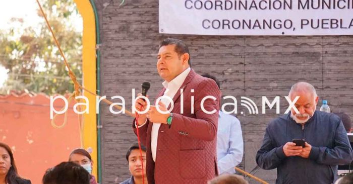 Destaca Armenta en Coronango separación del poder político y económico con la 4T