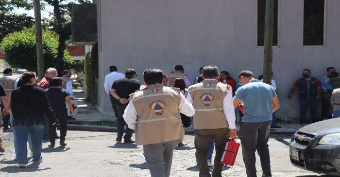 Refuerzan en Puebla protocolos de Protecci&oacute;n Civil con simulacro