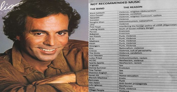 Aparece Julio Iglesias en supuesta lista de artistas prohibidos por la Unión Soviética