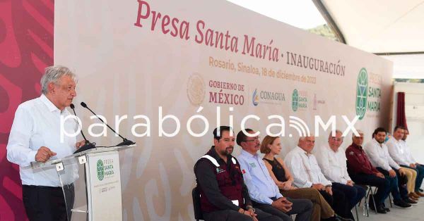 Inaugura AMLO la presa Santa María en Sinaloa