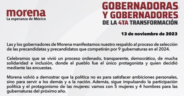 Firm&oacute; Sergio Salom&oacute;n respaldo al proceso interno de Morena