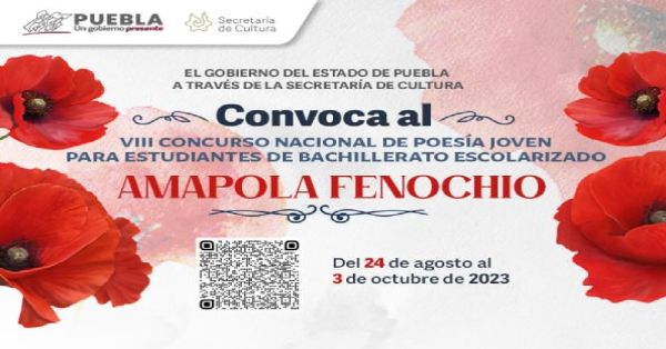 Emite gobierno de Puebla concurso de poesía para estudiantes de bachillerato