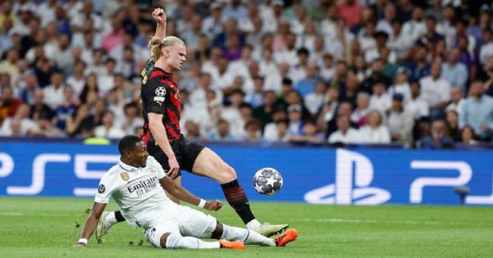 Empatan Madrid y City con golazos de Vinicius y De Bruyne