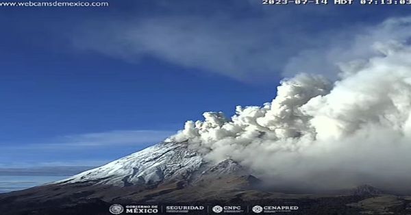 Mantiene SEGOB monitoreo permanente del volc&aacute;n Popocat&eacute;petl