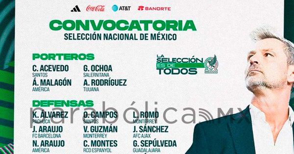 Anuncia Selección Mexicana convocatoria para Nations League y Copa Oro