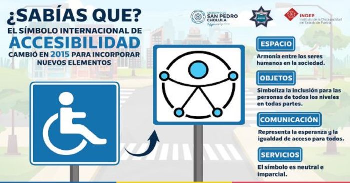 Integran en San Pedro Cholula símbolo de accesibilidad universal