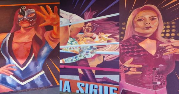 Inauguran en la Arena México mural ‘La lucha no solo es en el ring’