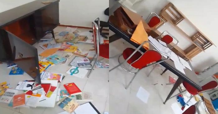 Destrozan Centro Cultural y del Bienestar de Azumiatla