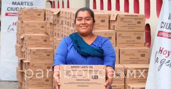 Contin&uacute;a Gobierno estatal entrega de producto l&aacute;cteo en la capital: Bienestar