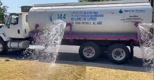 Reutilizan 20 mil metros cúbicos de agua para el riego de áreas verdes en Puebla