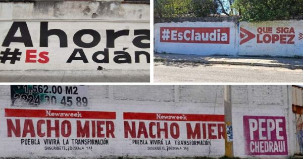 Pagarán hasta 311 mil pesos por pinta de propaganda política en Puebla capital