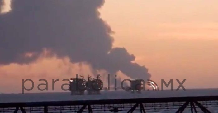 Se incendia plataforma Nohoch-A del complejo Cantarell de Pemex en Campeche