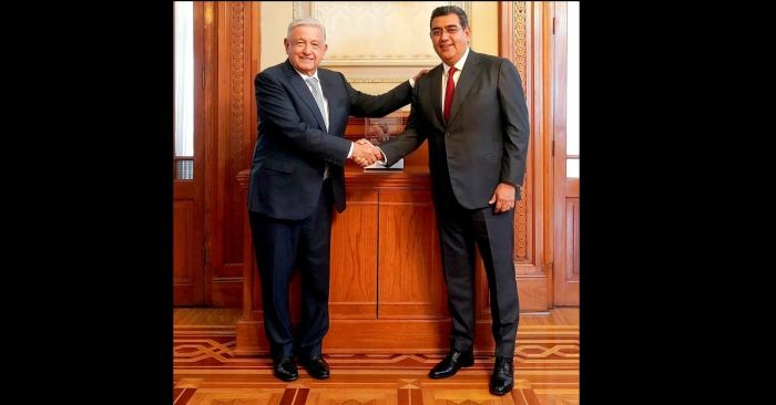 Acuerdan Sergio Salom&oacute;n y AMLO sacar adelante agenda estatal