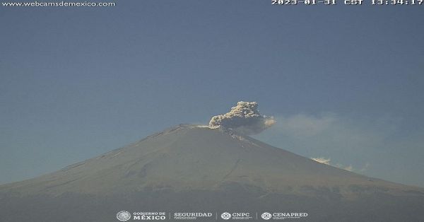 Continúa actividad del Popocatépetl, semáforo se mantiene en Amarillo