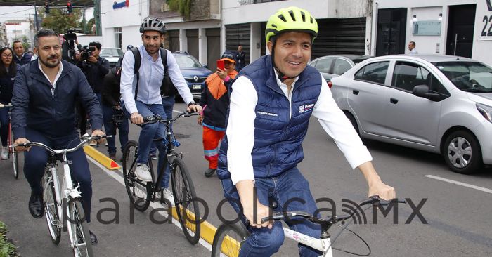 Inaugura Eduardo Rivera ampliación de 25.1 kilómetros de ciclovías