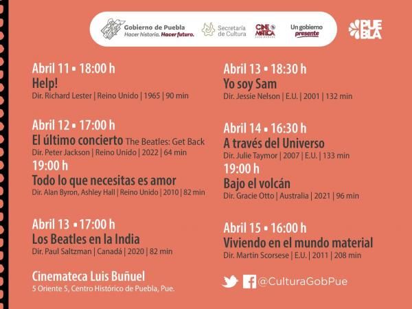 En Cinemateca "Luis Buñuel”, gobierno de Sergio Salomón proyectará filmes de “The Beatles”
