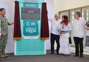 Reconoce Sergio Salomón a López Obrador tras inaugurar el Tren Maya