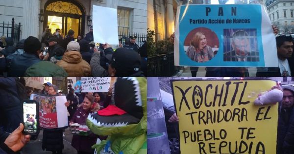 Al grito de "corrupta", migrantes reciben a Xóchitl Gálvez en Nueva York