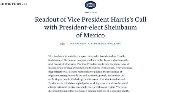 Agradece Sheinbaum felicitación de Kamala Harris