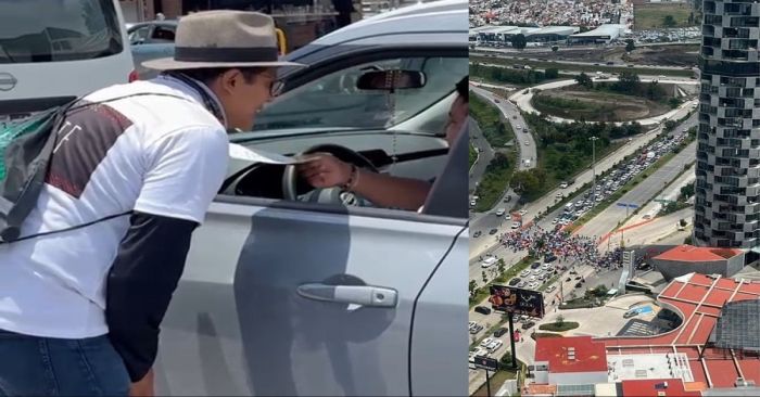 Increpa manifestante del Poder Judicial a automovilista: “Eres de Oaxaca, lee”