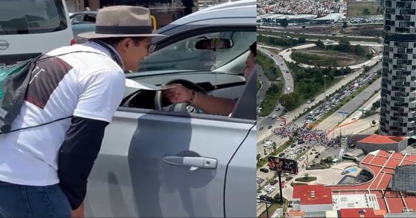 Increpa manifestante del Poder Judicial a automovilista: “Eres de Oaxaca, lee”